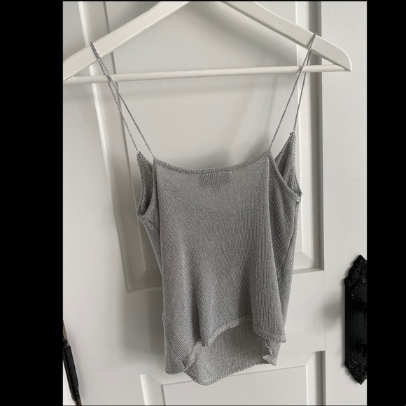 Topshop Silver Swoop Neck Tank - Picture 2 of 2